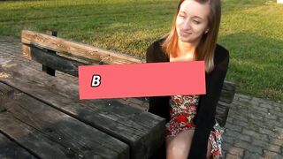 Tiny German cunt with mouth Public Nailed