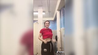 Tiktok (37) - Braless amateur flashes long jugs see through