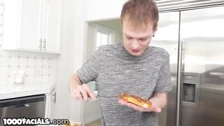 Step Sister Sucks Step Brother While Eating PBJ Sandwich -