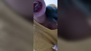 Hoe is licking bathroom strokve and eating dirty tampon