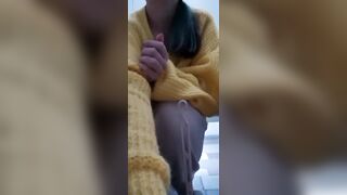 Hoe is licking bathroom strokve and eating dirty tampon