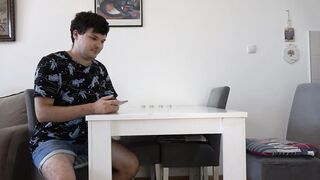 Anna pays back her family's debts with a fellatio and spanking her butt