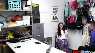 Hot teen shoplifter used by dirty guard