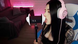 ASMR INCREDIBLE GODDESS EAR LICKING. HONEY HAZE