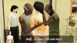 Housewife Shared with Guys at a Homeless Shelter - Part two - DDSims