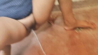 19 Yo school women Peeing Into Morning Along Bed Corner Performance Her Tight Vagina