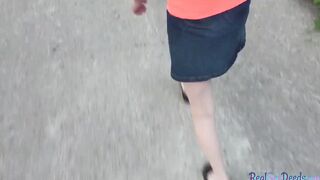 Petite 18 outside pov banged! four money outdoors after casting