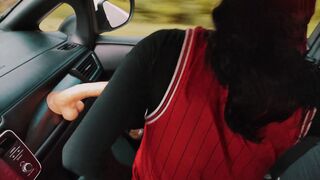 Adrenaline pumping monster sex toy into the vehicle pee HD 4K top