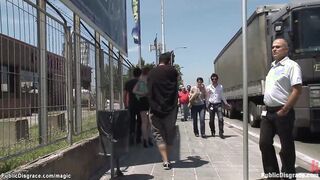 Redhead Euro slut anal fucked in public