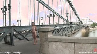 Busty Euro babe fucked in public
