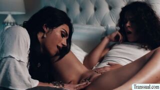 Curly teen gets fucked by TS stepmother
