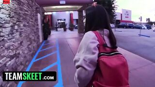 TeamSkeet - Little chinese babe Aria Lee Flashes Her Thick Booty In Theme Park And Bangs Big Dick