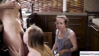 Dark Hair dyke finger fuck long titties client