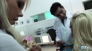 Turned On doctor gets to pounded 2 erotic Women at once