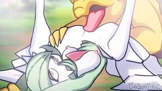 pokemon Gardevoir and 2 other men