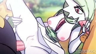 pokemon Gardevoir and 2 other men