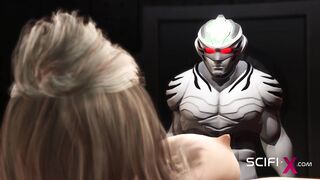 Sci-Fi BONDAGE. Sex android fucks rough a Hottie cuffed beauty into restraints