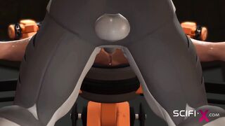 Sci-Fi BONDAGE. Sex android fucks rough a Hottie cuffed beauty into restraints