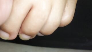 extrme close up toes bdsm filthy toes and foot close up to my holes and boobs and mouth
