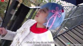 Chubby Riho Machida is so cute in her cosplay costume