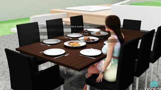 AWAY FROME HOME #13 • Pleasured under the table by hand and feet
