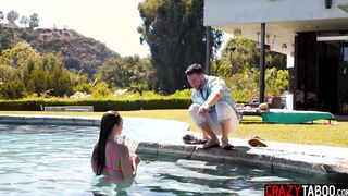 Lexi Luna tricked pool guy into hard sex