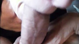 Grandma sucking dick till cum