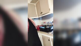 Mom Inside Kitchen Cleaning Upskirt