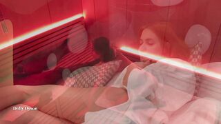 ADORABLE NATURAL SEXY Dolly Dyson - tight snatch banged by big black dick into OUTSIDE SAUNA with LARGE SQUIRT