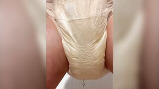 3rd PISSING inside MESSY DIAPER. She jizzes from twerking!