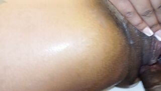 Caramel black squirt on my meat