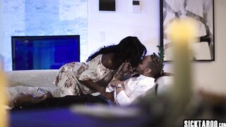 After blowjob teen rode big black dick