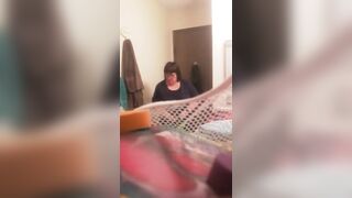 BBW mother inside law taking a shower with her fat tits part