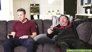 Stepson feeds his stepmom Sheena his young penis