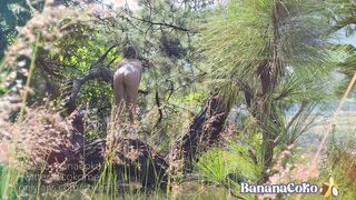 Adorable Long Tit Bunny is Fuck inside the Forest - Risky Outdoor Sex