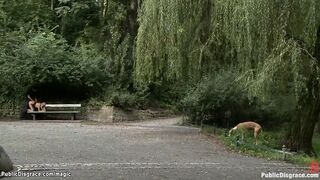 Euro blond big dick fucked in the park