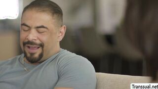 Pervert neighbor gets his ass fucked by shemale Asian