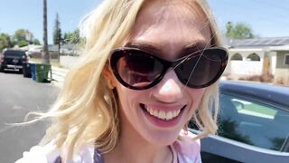 Great blonde women Sky Pierce will seduce you with her blue eyes and a incredible figure