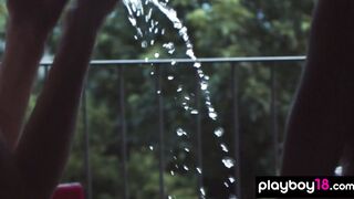 Shameless Czech lesbians taking a bath