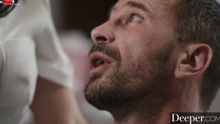 Deeper. Bae nurse Angela White takes care of patient Manuel