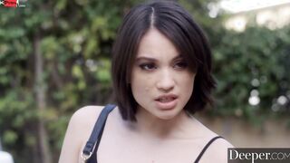 Deeper. Chastity-belt wearing sub learns how to be a do