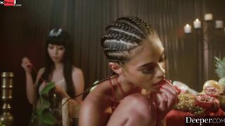 Deeper. Mona leads the ultimate 5-Women reverse gang bang