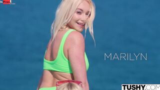TUSHY Blonde besties experiment with a beauty stranger
