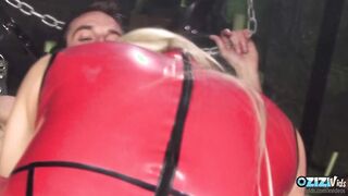 Crazy tied dude gets to banged a big boobed blonde cougar