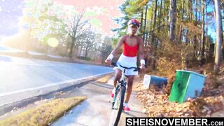 Sheisnovember Need Her Massive Nipples Suckled, So She Asked A Friend. After Bike Rides From Lunch With A Male Friend Who Watched Her Upskirt Flashing Butt Cheeks And Red G-String As He Rode Behind Her, Then Sucking Off Her Titted on