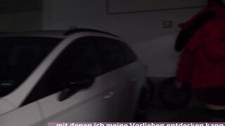 german thin amateur young woman fucks inside outside garage