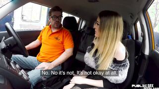 Smallboobs 18 year old into pantyhose plowed into vehicle by driving tutor