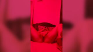 Pierced hot fucks herself into red light