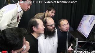 Asian gangbanged but she can’t see who’s fucking her