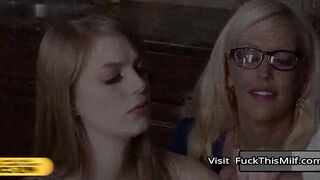 Horny Pool Guy Gets To Fuck Hot Blonde Babe And Busty Milf At The Same Time